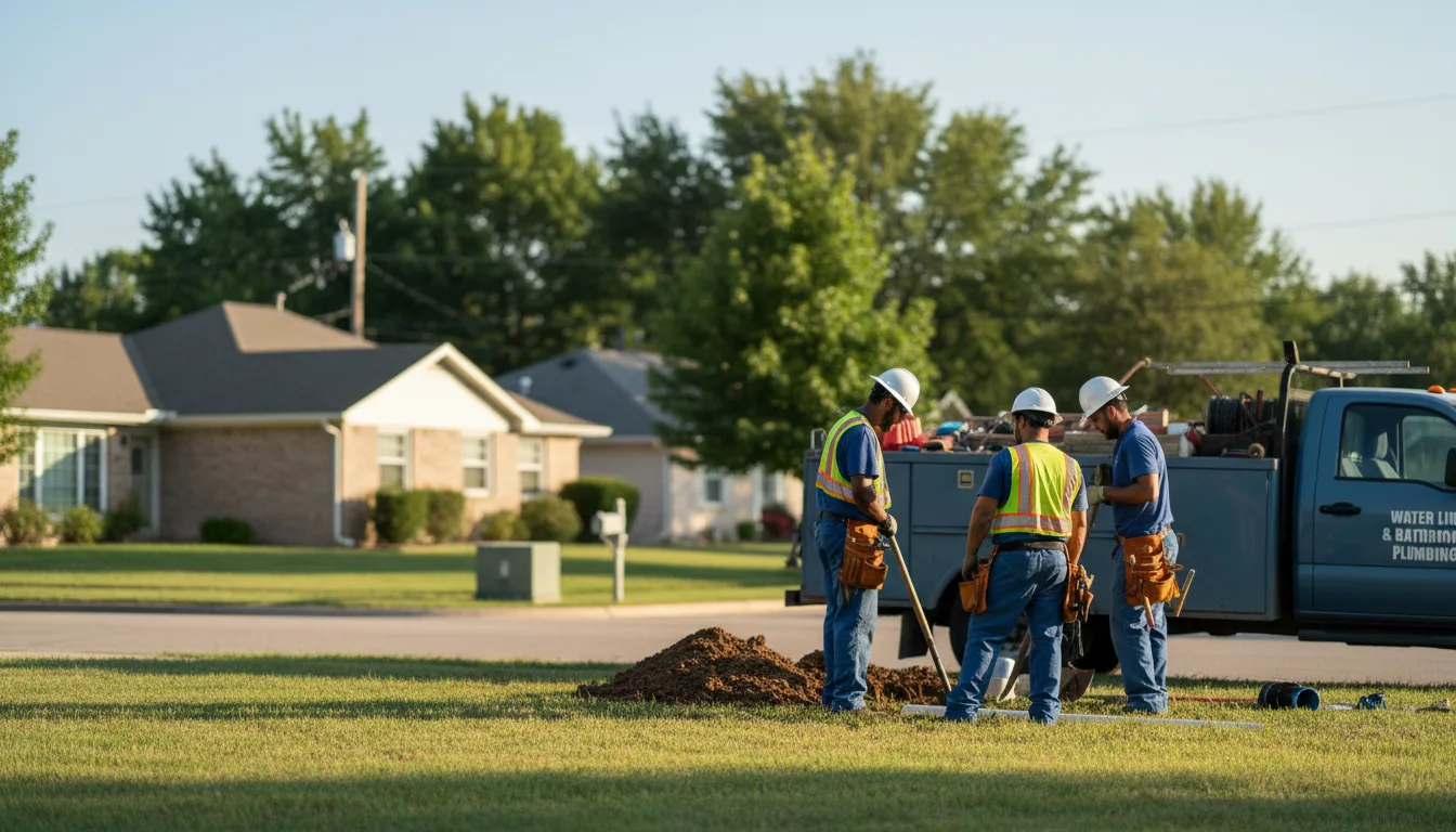 Residential water line and bathroom plumbing service in Lincoln, IA